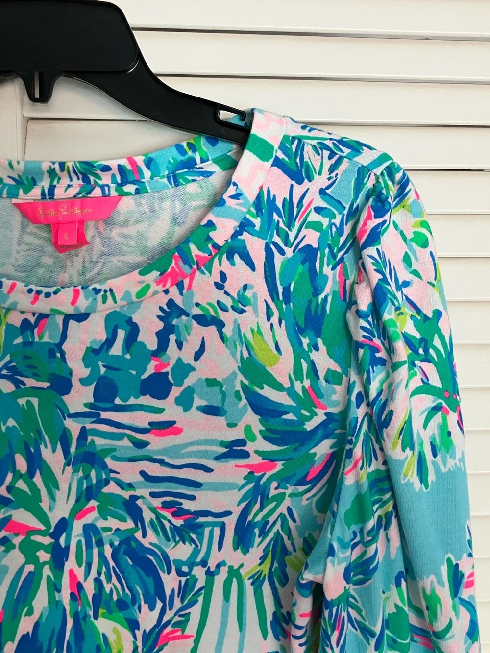 NWOT Lilly Pulitzer Jansen Sweatshirt Ibiza Cabana Cocktail Floral Puff Sleeve